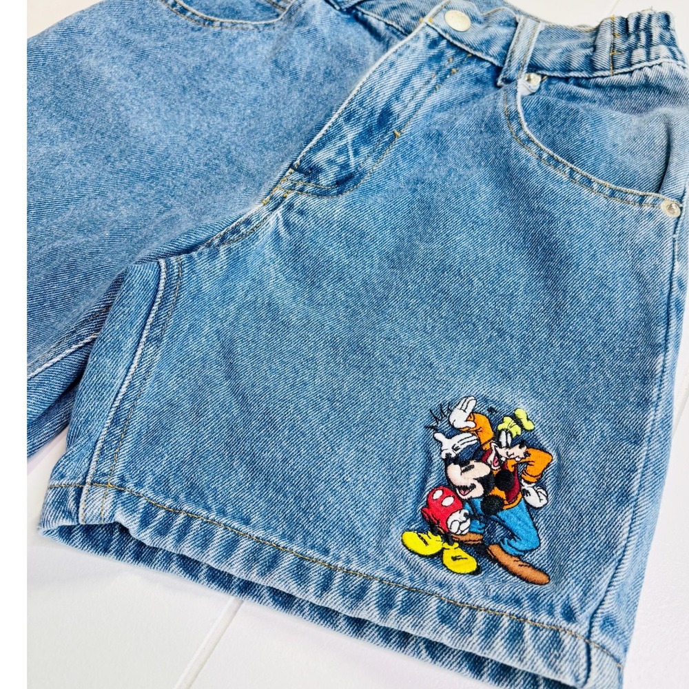Vintage Mickey Mouse Disney Store Denim Jean Shorts, Size Kids 5/6 - Picture 5 of 11
